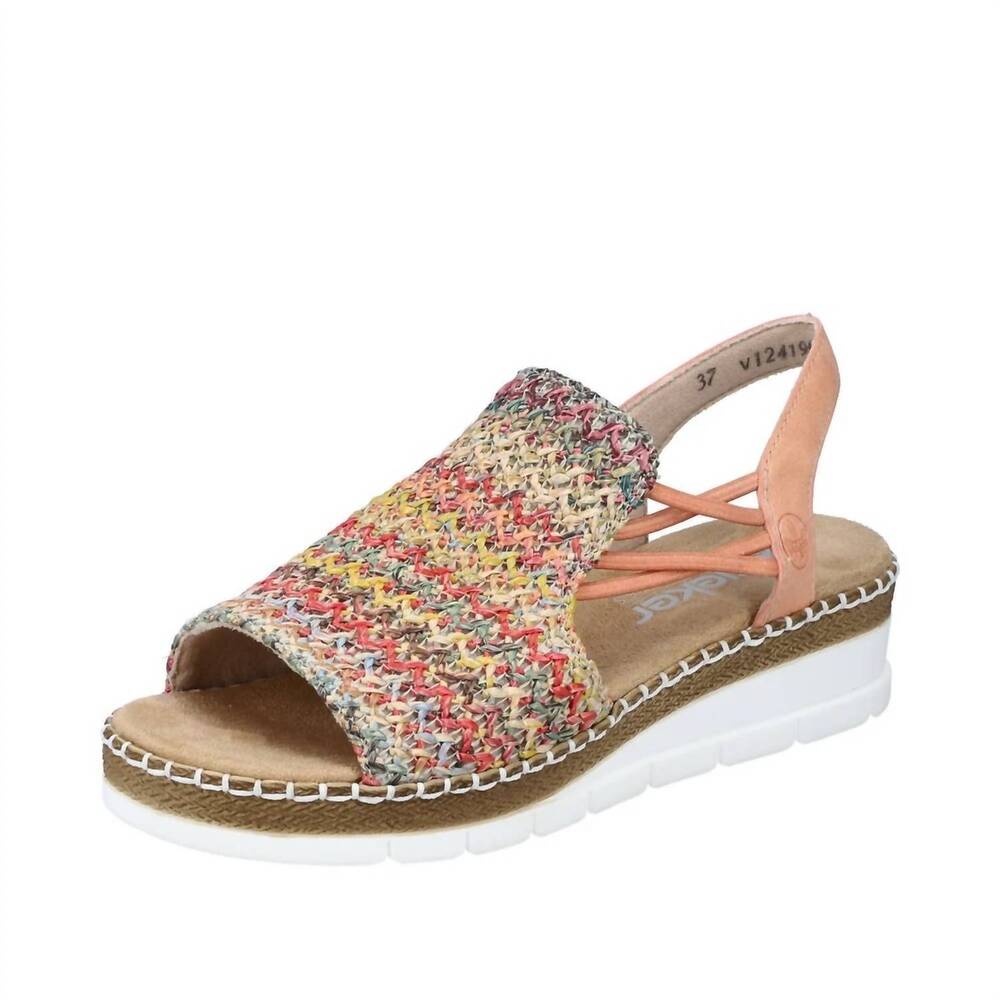 NEW RIEKER women's regina 41 sandals in apricot multi